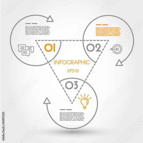 linear infographic template from rings