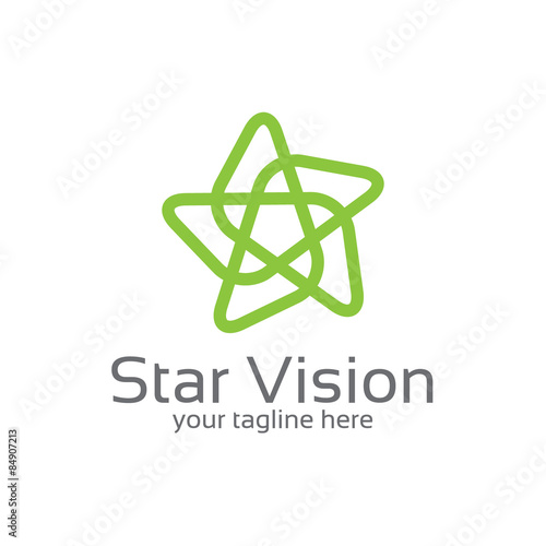 Star connected loop abstract logo design template. Simple star logo design.