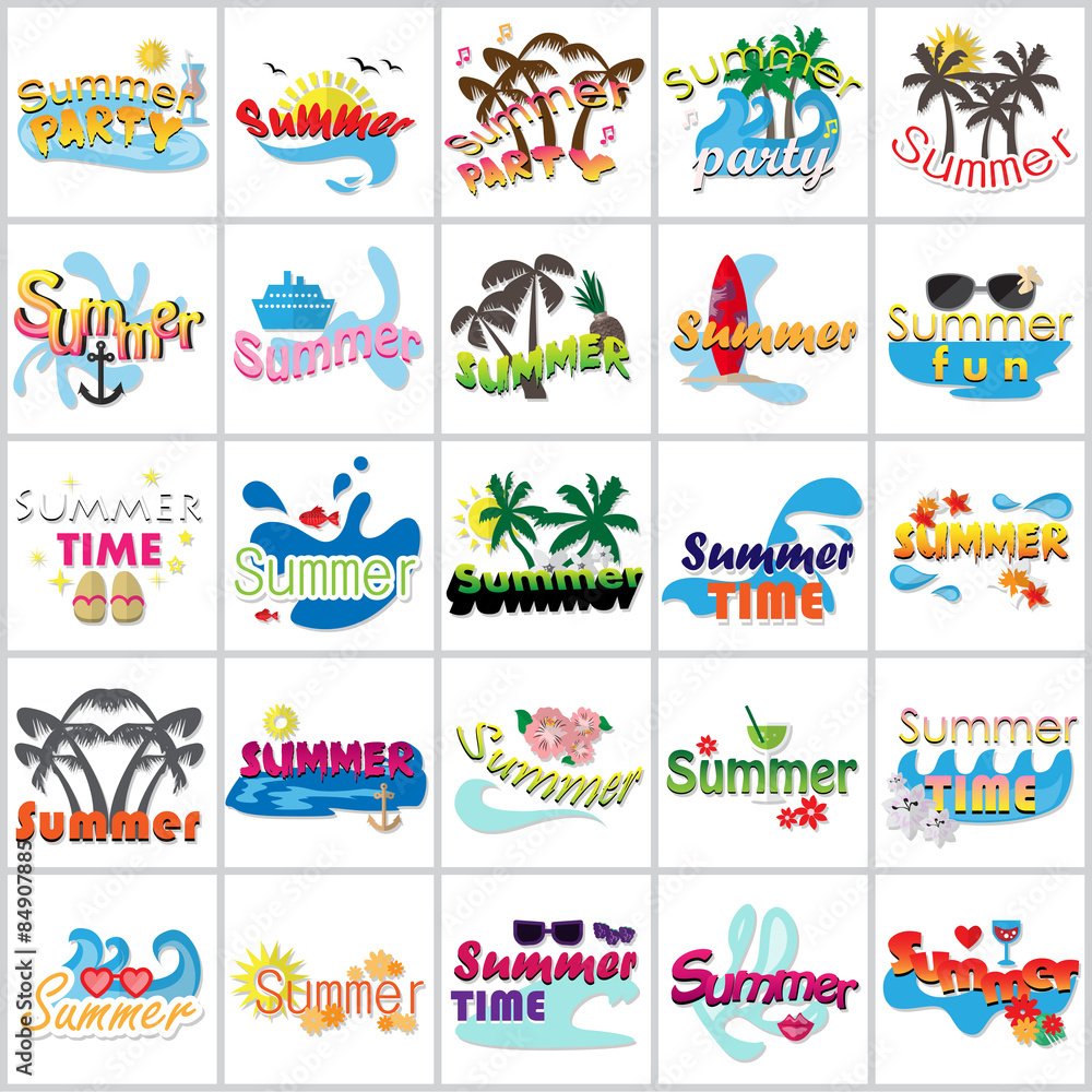 Summer Flat Icons Set: Vector Illustration, Graphic Design. Collection Of Colorful Icons. For Web, Websites, Print, Presentation Templates, Mobile Applications And Promotional Materials Summer Flat Icons Set: Vector Illustration, Graphic Design. Collection Of Colorful Icons. For Web, Websites, Print, Presentation Templates, Mobile Applications And Promotional Materials