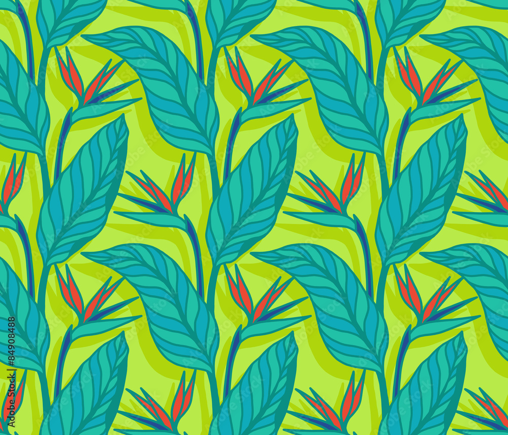 Seamless Strelitzia pattern Seamless Strelitzia pattern