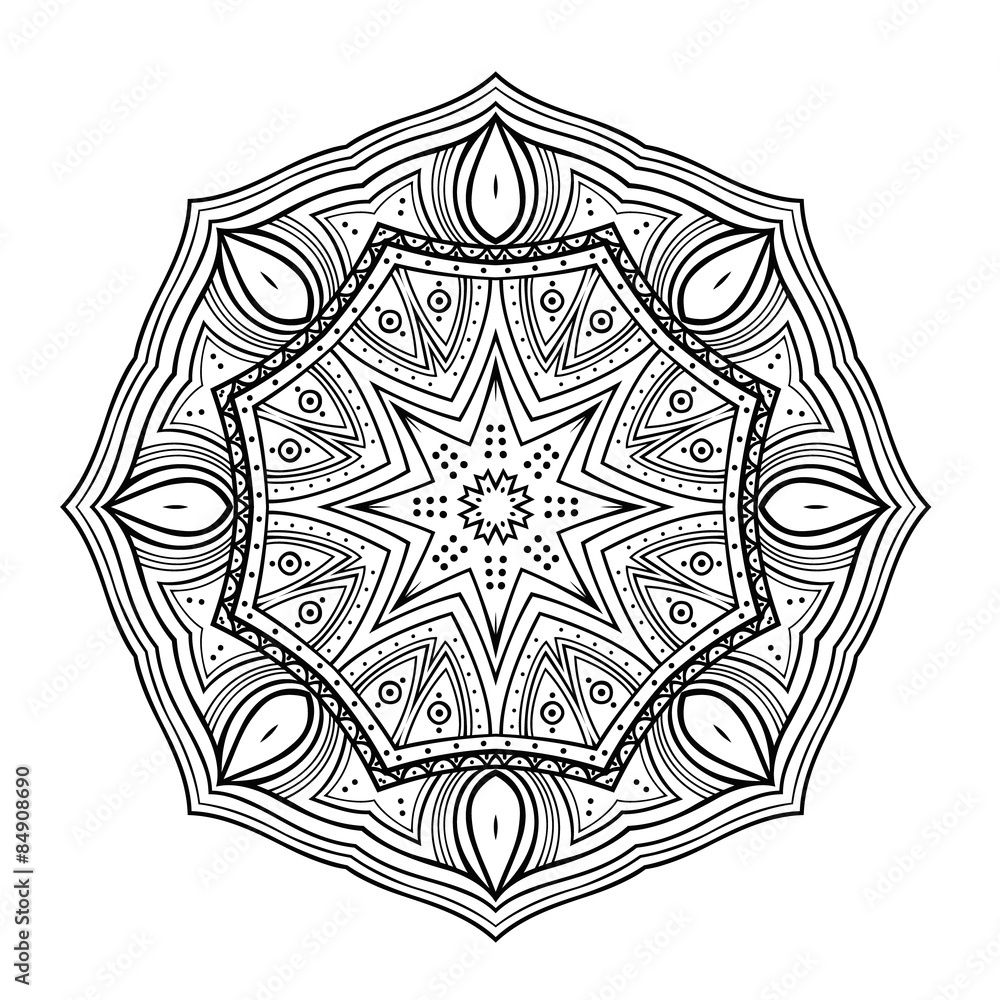 Mandala. Ethnic round ornament. Vector art