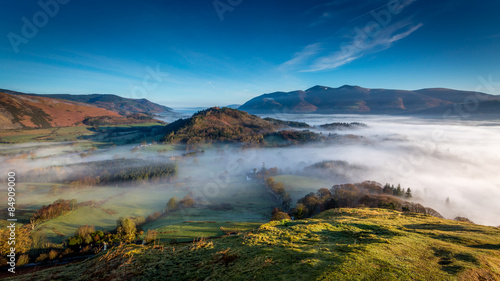 View from Catbells looking towards Skiddaw in The Lake District  Cumbria  England