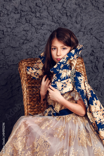 Portrait of fashion child studio shot © selenit