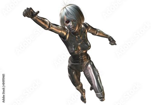 Digital 3D Illustration of a female Cyborg © crimson