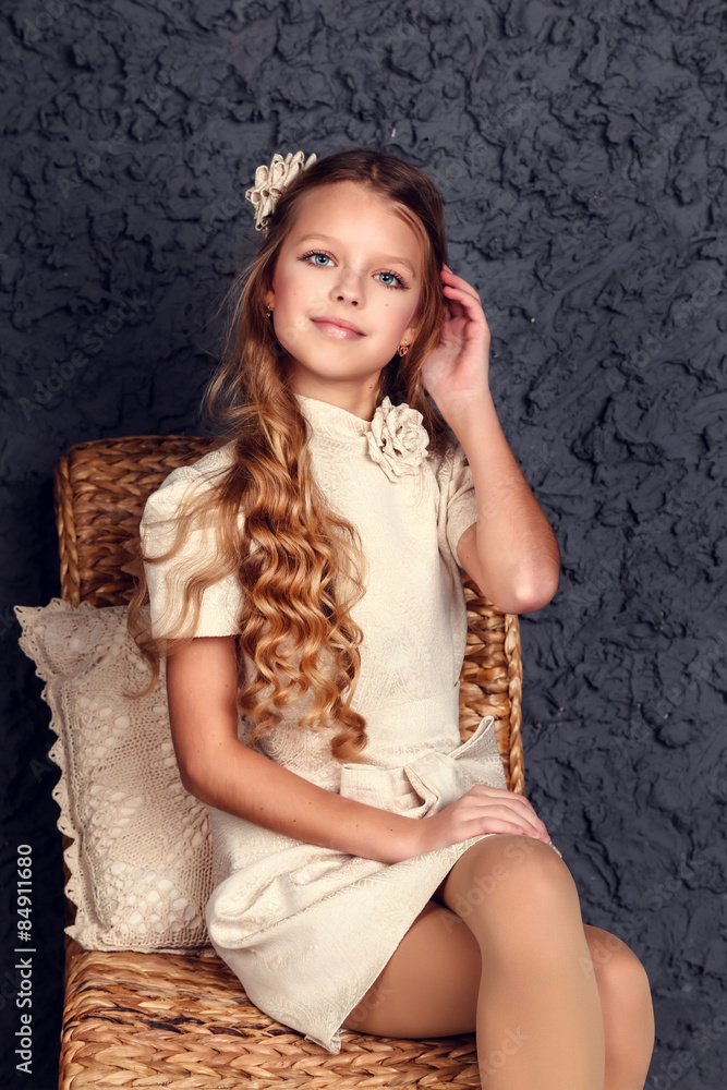 Portrait of fashion child studio shot Portrait of fashion child studio shot