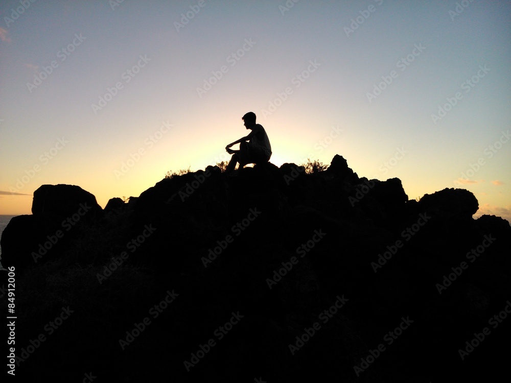 Silueta al atardecer. 