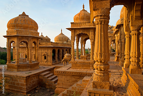 Royal cenotaphs  in Jaisalmer, Rajasthan, India photo