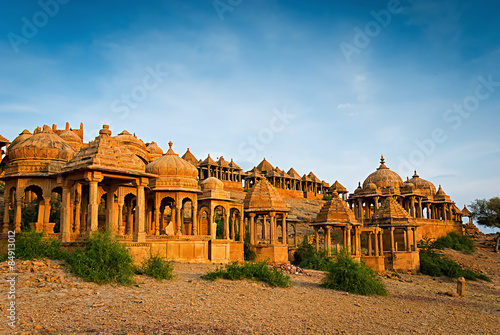 Royal cenotaphs in Jaisalmer, Rajasthan, India