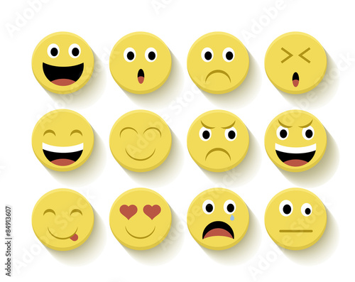 Cute emoticons set illustration
