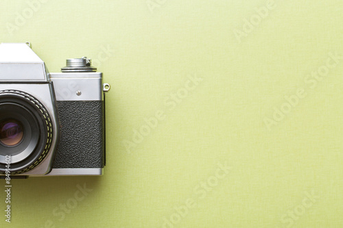 retro camera on colored background