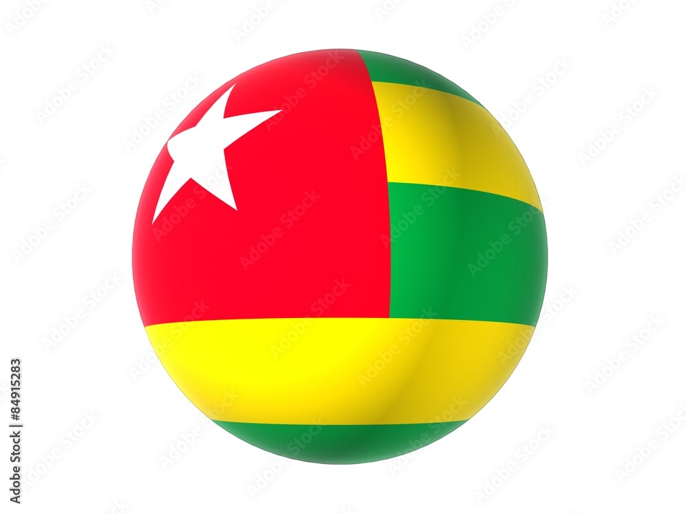 3D flag of Togo