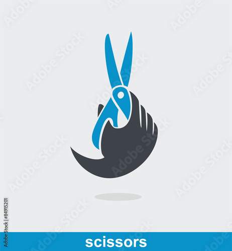 hand holding scissors sign