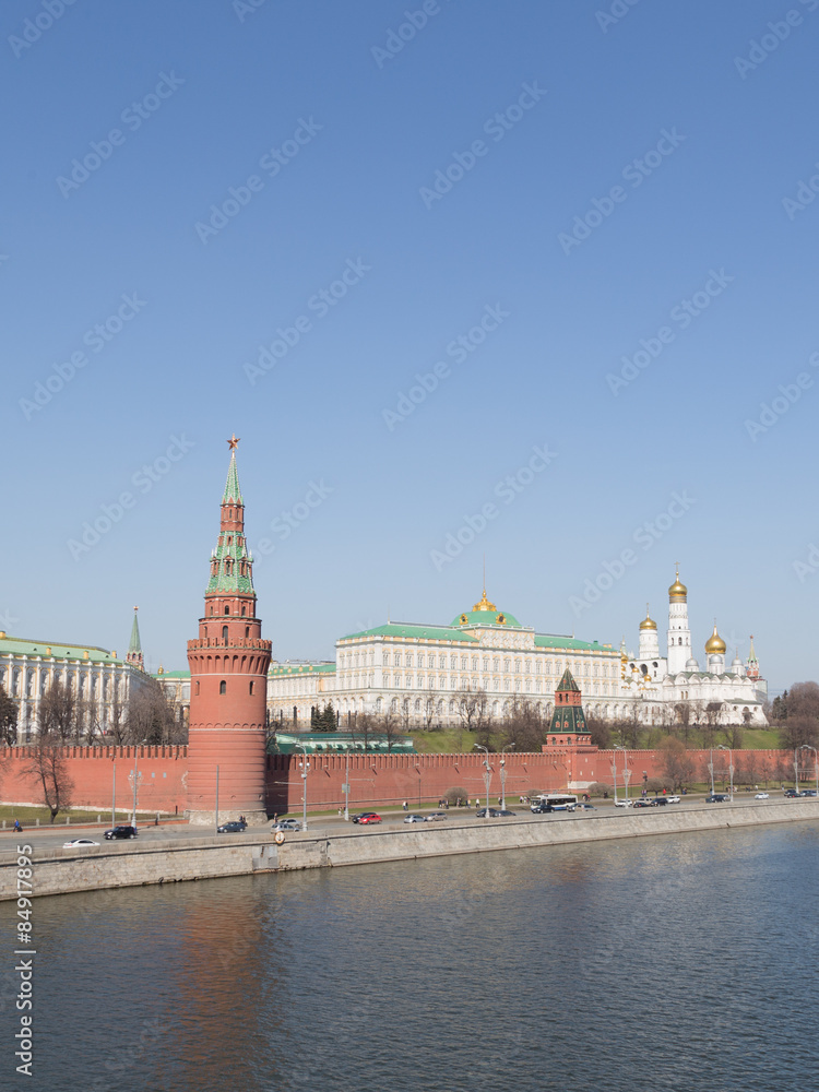 Kremlin Embankment in Moscow, Russia