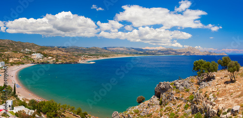 Beautiful lagoon with pure blue water. Rhodes Island, Greece