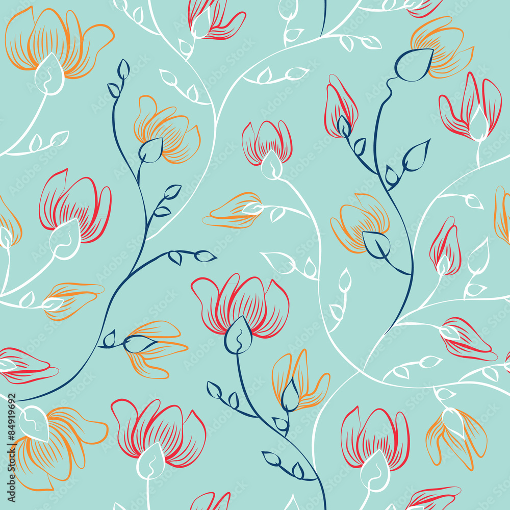 Floral print seamless background Floral print seamless background