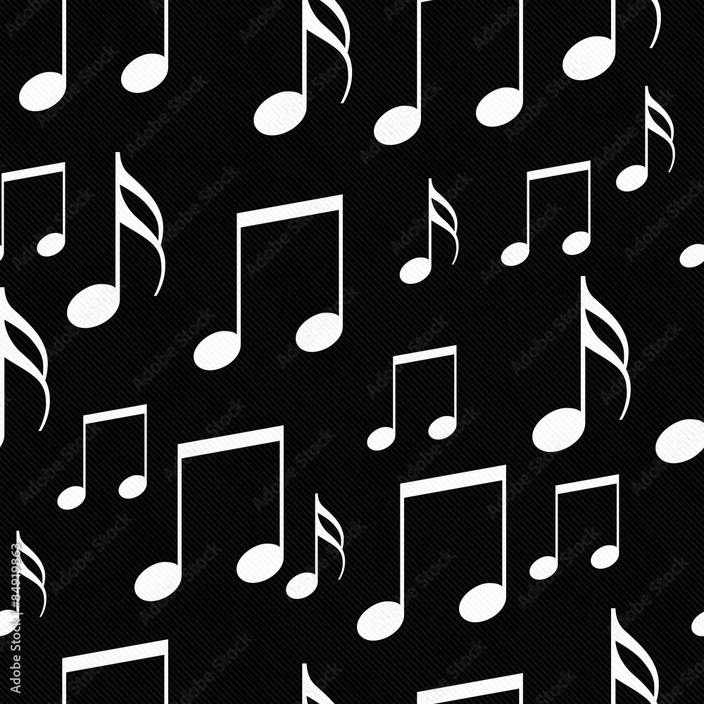 Black and White Music Notes Tile Pattern Repeat Background Stock ...