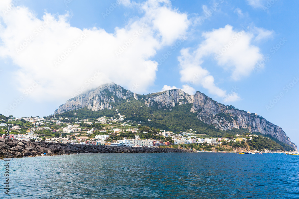 View of  Capri island on the boat