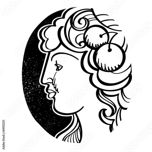 Woman’s profile - Demeter, ancient Greek goddess of fertility, agriculture, grain, and harvest
