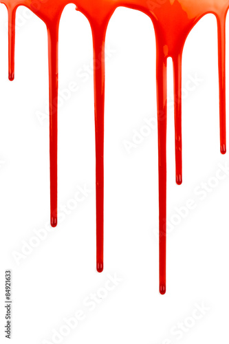 Dripping blood on white