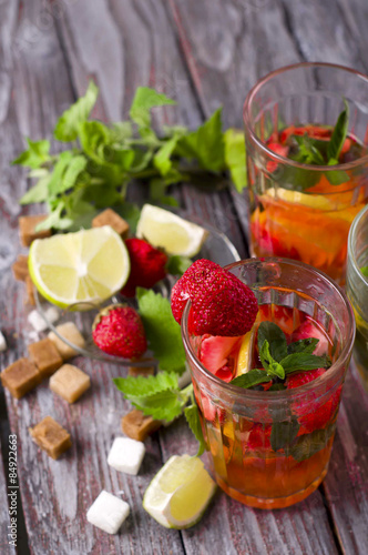 Refreshing summer drink with Strawberry