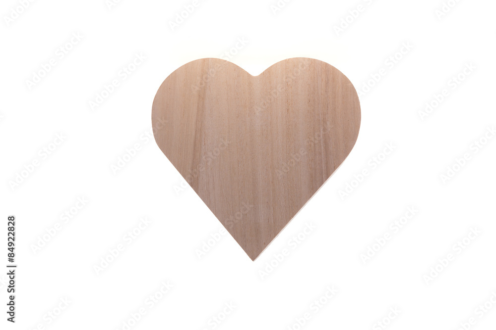 heart wood box of love isolated on white background
