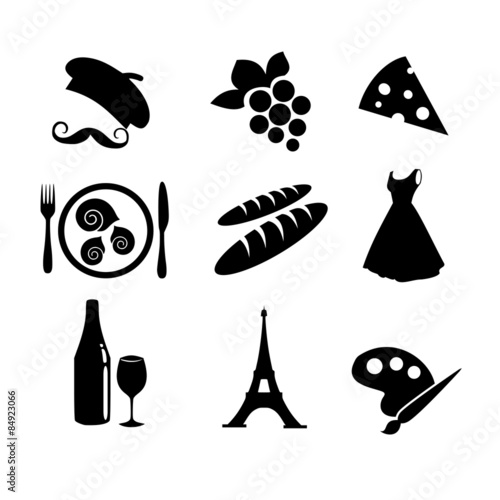 French icon set vector