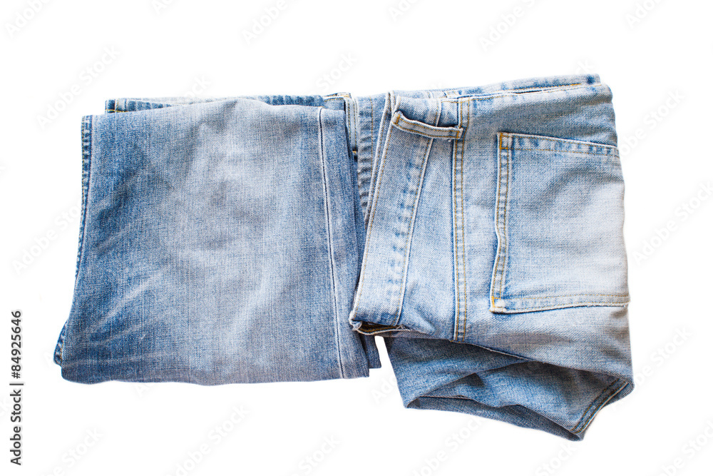 Blue jean isolated on a white background Blue jean isolated on a white background
