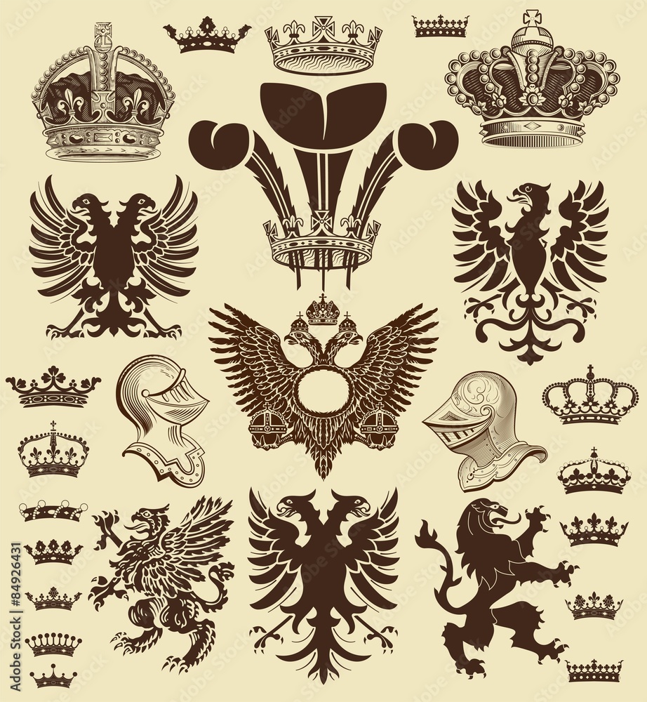 Vector. Heraldic elements Vector. Heraldic elements
