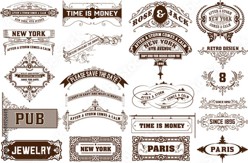Vector set. 22 Labels and banners.