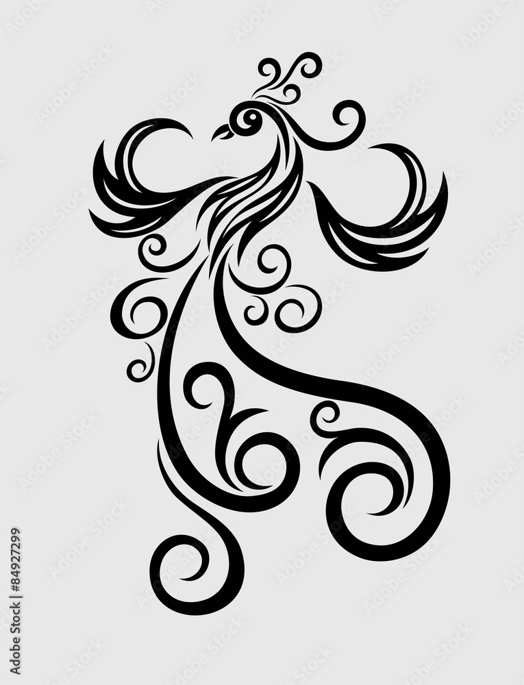 Fototapeta premium Beauty phoenix tribal, art vector design