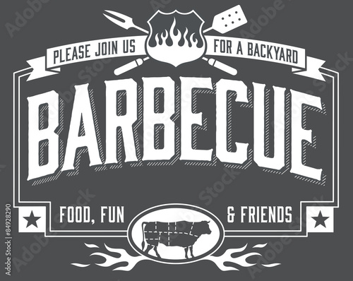Backyard Barbecue Invitation with chalkboard look.
Easy to edit vector file