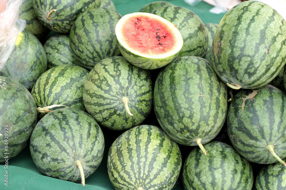 Close up fresh watermelon fruit