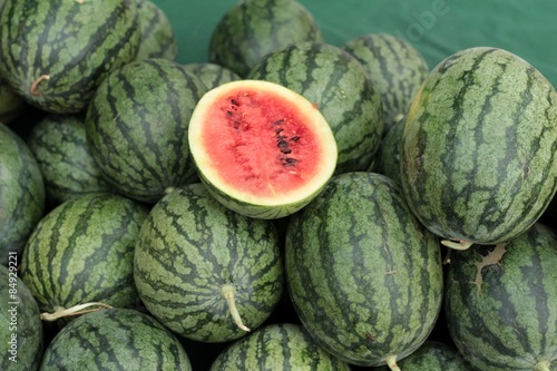 Close up fresh watermelon fruit