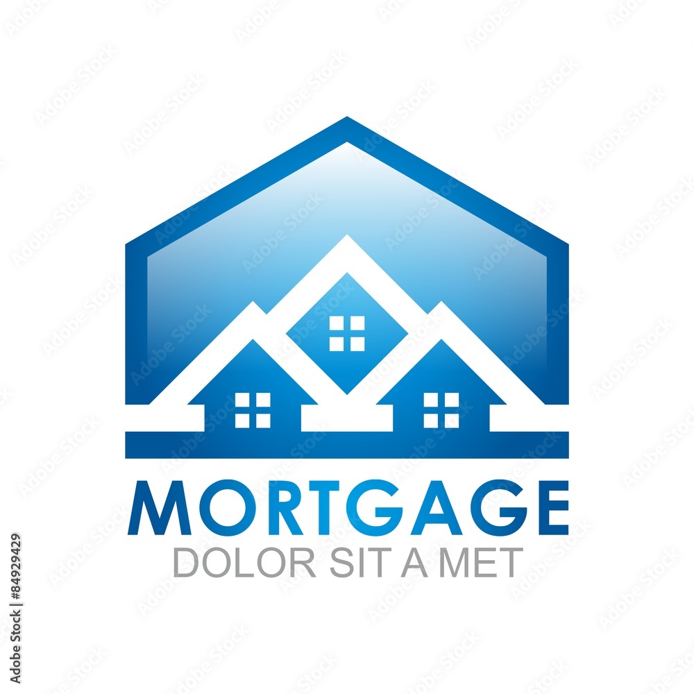 Real estate Mortgage Home Card Illustration Construction Company Logo Real estate Mortgage Home Card Illustration Construction Company Logo