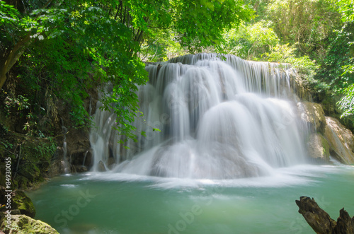 Fototapeta Naklejka Na Ścianę i Meble -  Deep forest Waterfall ,Huay Mae Khamin, Kanchanaburi ,Thailand