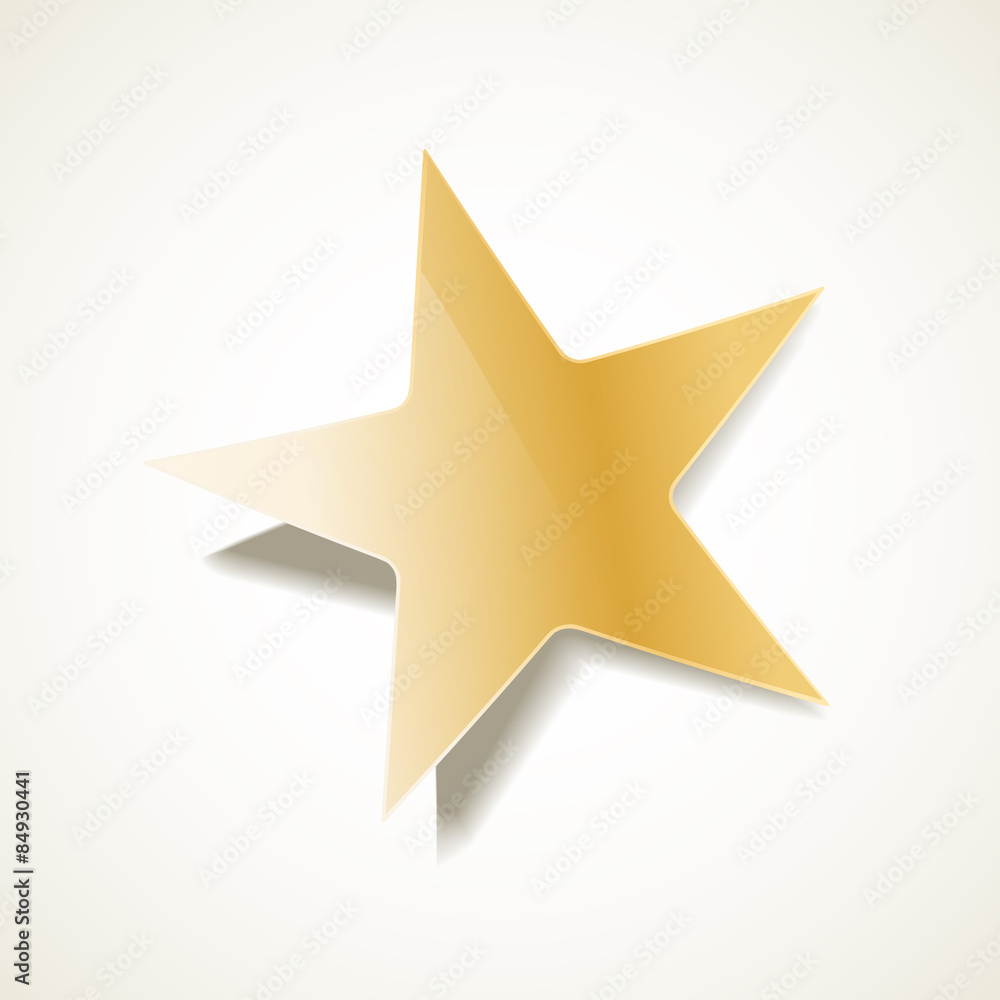 golden star with shadow on white background golden star with shadow on white background