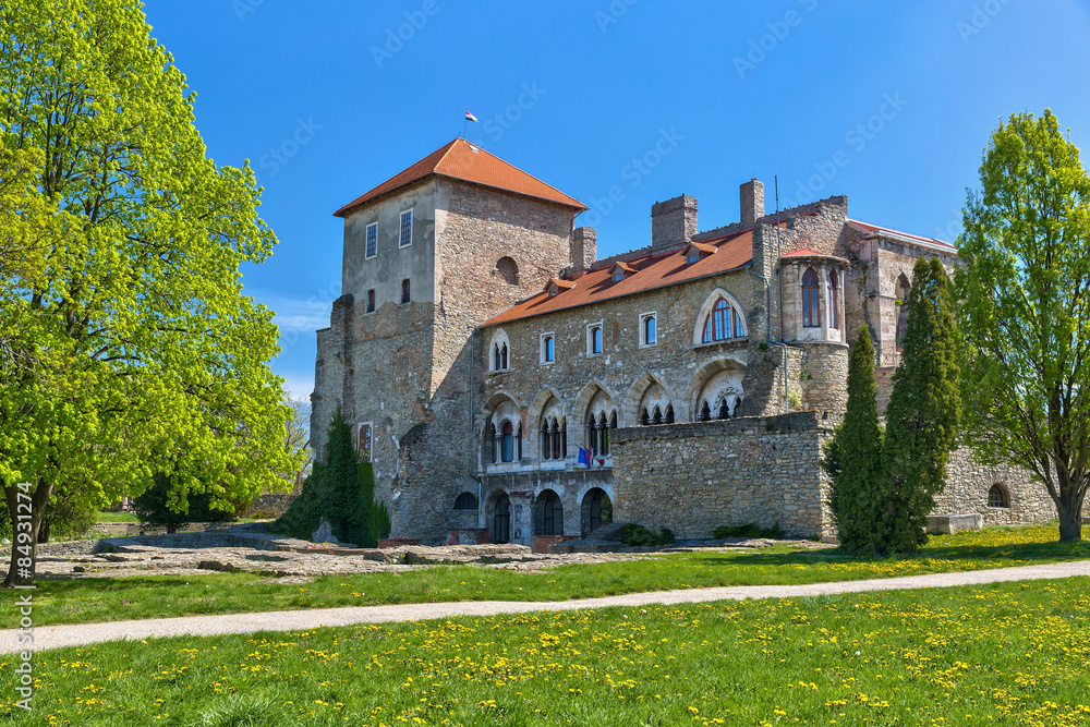 Back view of the castle of Tata in Hungary.