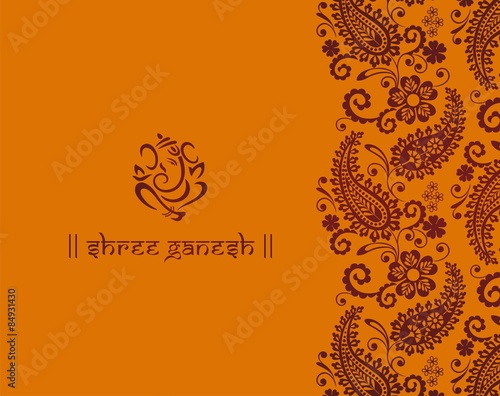 Ganesha, Hindu wedding card, royal Rajasthan, India