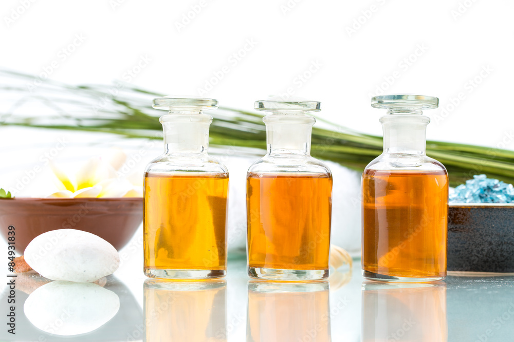 Spa concept with handmade herb and essential oil Spa concept with handmade herb and essential oil