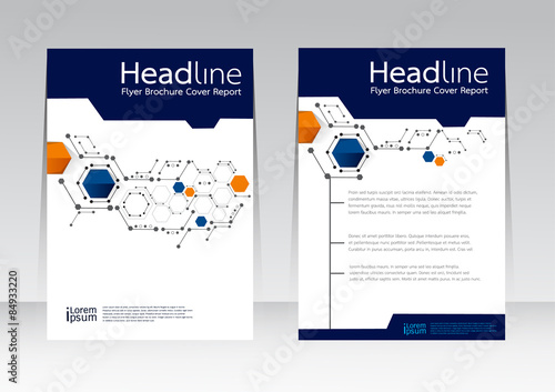 Abstract design vector template for brochure flyer in A4 size