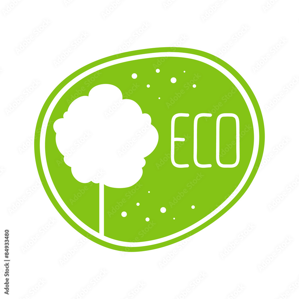 Vector eco label with tree. Green ecology concept. Vector eco label with tree. Green ecology concept.