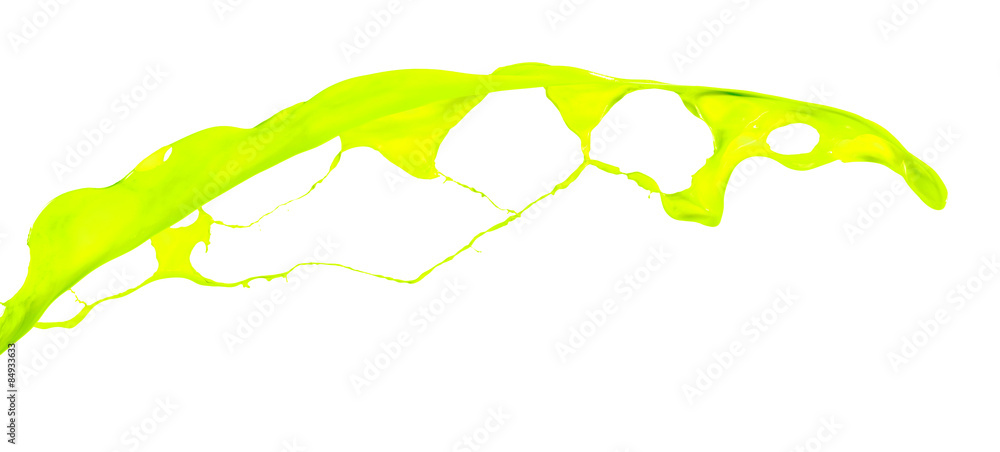 Isolated shot of green paint splash on white background Isolated shot of green paint splash on white background