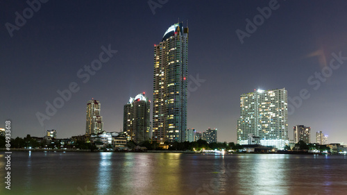 Bangkok night view in the business district. © rueangrit