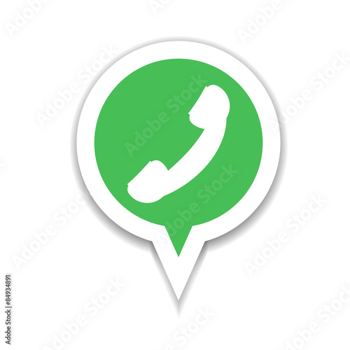 Green and red phone handset icon in bubble speech set