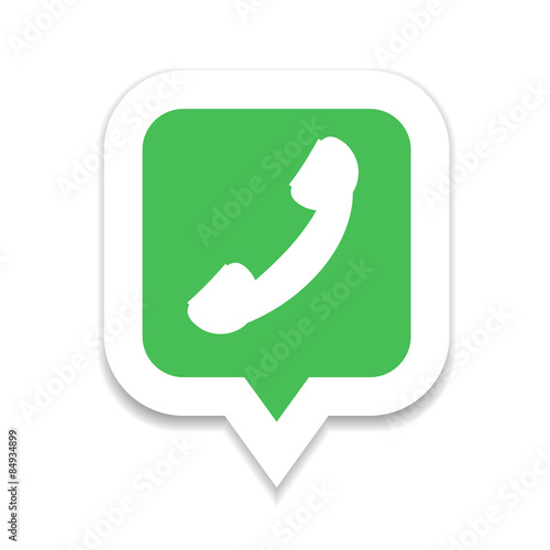 Green and red phone handset icon in bubble speech set