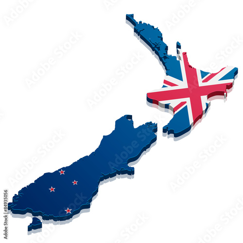 Fotografia, Obraz Map New Zealand