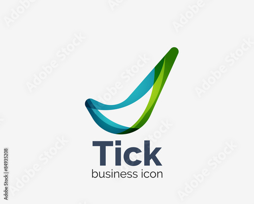 Modern tick abstract wave logo design