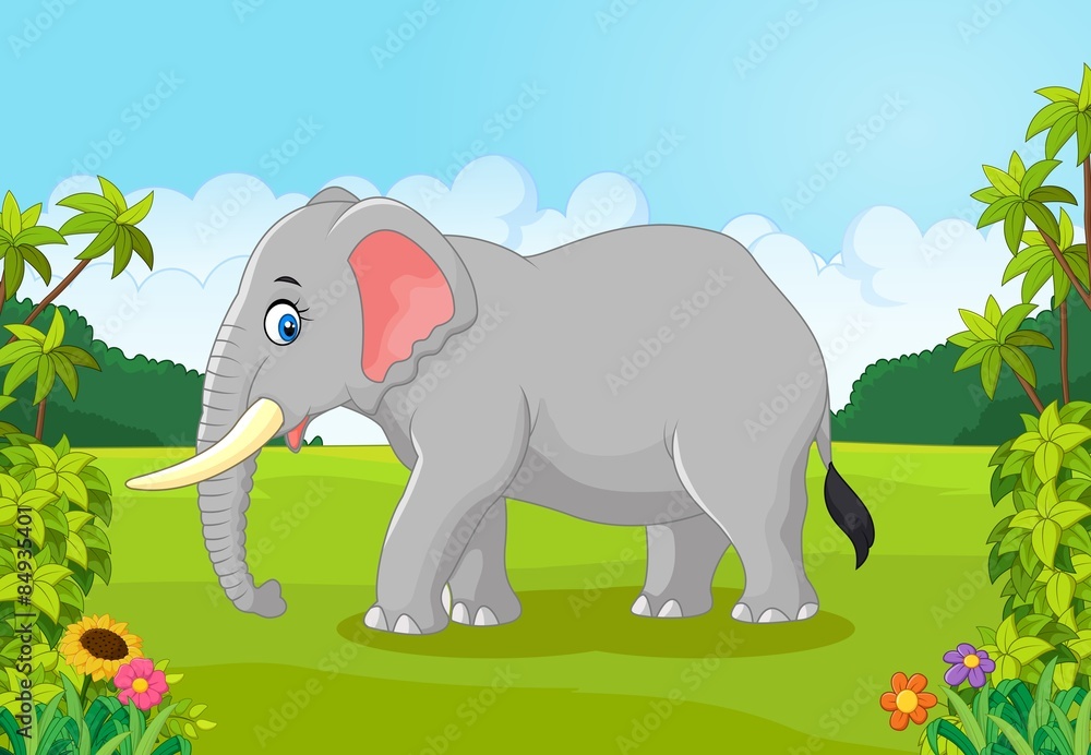Naklejka premium Cartoon animal elephant