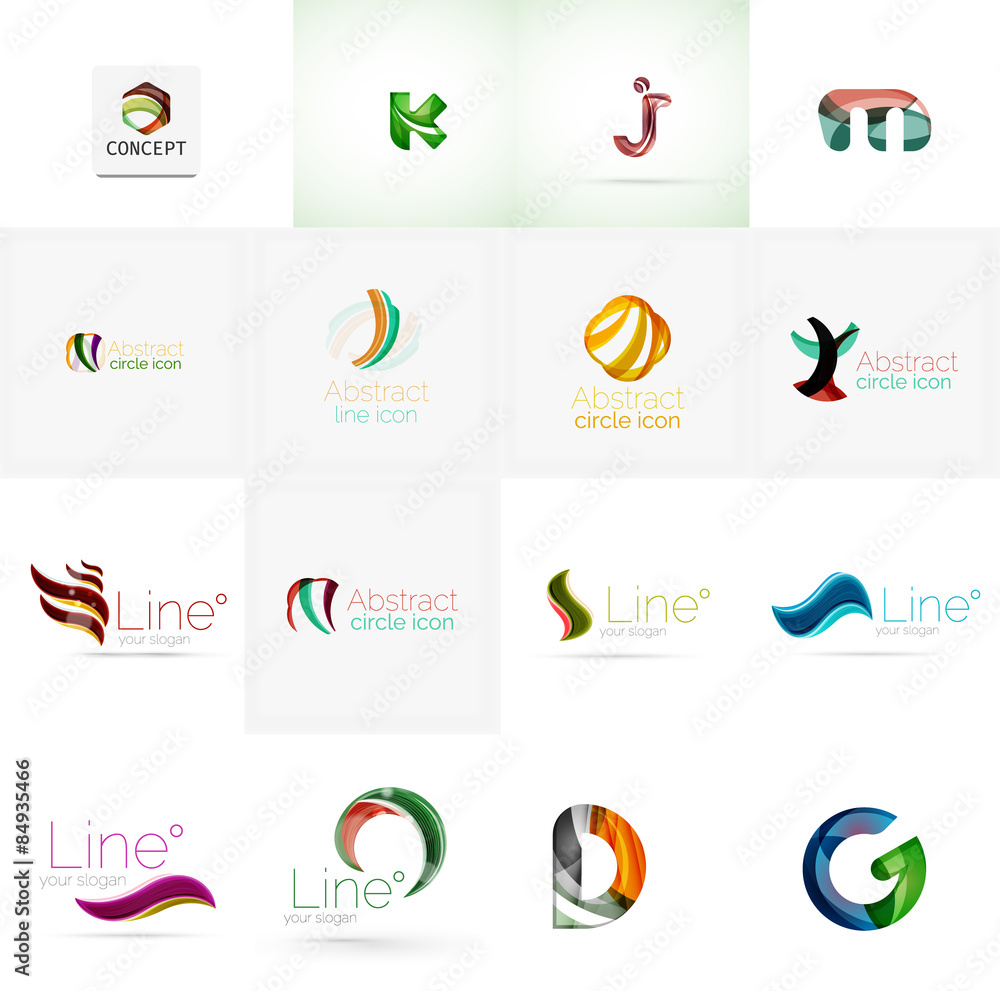 Set of universal company logo ideas, business icon collection Set of universal company logo ideas, business icon collection