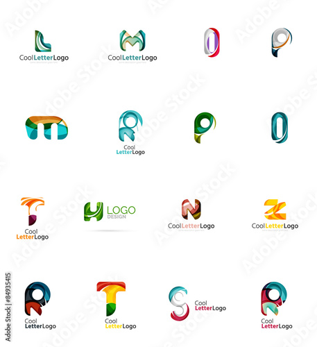Set of universal company logo ideas, business icon collection
